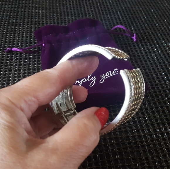 Gold-tone Pin Dot Large Cuff Bracelet - Picture 4 of 5